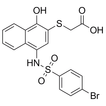 2-[4-[(4-Bromophenyl)sulfonylamino]-1-hydroxynaphthalen-2-yl]sulfanylacetic acid UMI-77