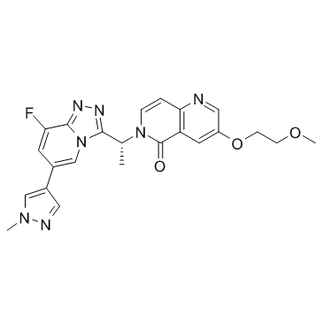 (R)-6-(1-(8-fluoro-6-(1-methyl-1H-pyrazol-4-yl)-[1,2,4]triazolo[4,3-a]pyridin-3-yl)ethyl)-3-(2-methoxyethoxy)-1,6-naphthyridin-5(6H)-one