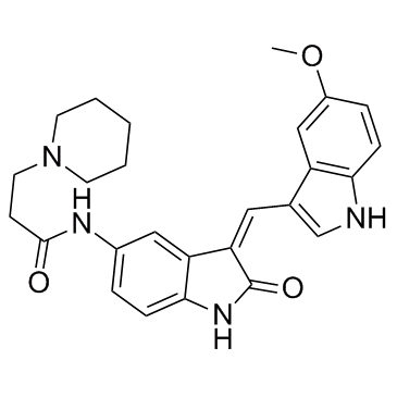 N-{3-[(5-methoxyindol-3-yl)methylene]-2-oxo(1H-benzo[3,4-d]azolidin-5-yl)}-3-piperidylpropanamide