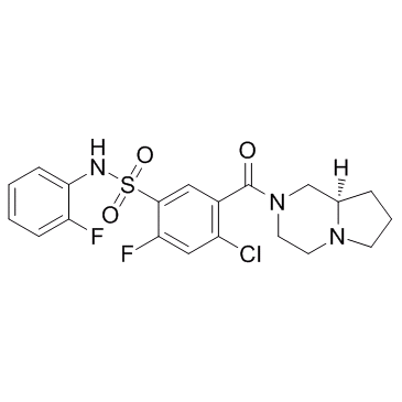 4-CHLORO-2-FLURO-N-(2-FLUOROPHENYL)-5-[(8AR)-HEXAHYDROPYRROLO[1,2-A]PYRAZIN-2(1H)-YLCARBONYL]BENZENESULFONAMIDE