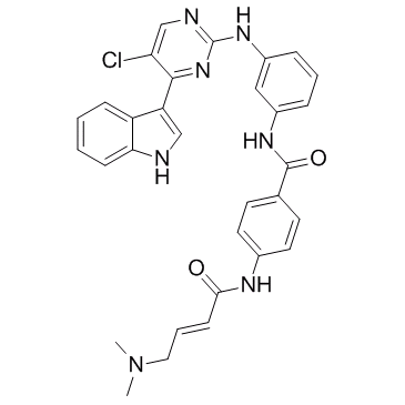N-[3-[[5-Chloro-4-(1H-indol-3-yl)-2-pyrimidinyl]amino]phenyl]-4-[[(2E)-4-(dimethylamino)-1-oxo-2-buten-1-yl]amino]benzamide