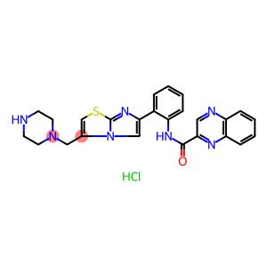 N-[2-[3-(1-哌嗪甲基)咪唑并[2,1-B]噻唑-6-基]苯基]-2-喹喔啉甲酰胺盐酸盐