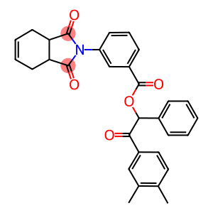 2-(3,4-dimethylphenyl)-2-oxo-1-phenylethyl 3-(1,3-dioxo-1,3,3a,4,7,7a-hexahydro-2H-isoindol-2-yl)benzoate