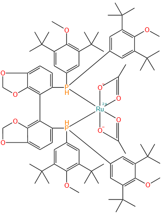 二乙酰{(R)-(-)-5,5'-双[二(3,5-二叔丁基-4-甲氧基苯基)膦]-4,4'-二-1,3-苯并二恶唑}钌(II)
