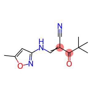 (2Z)-4,4-dimethyl-2-{[(5-methyl-1,2-oxazol-3-yl)amino]methylidene}-3-oxopentanenitrile