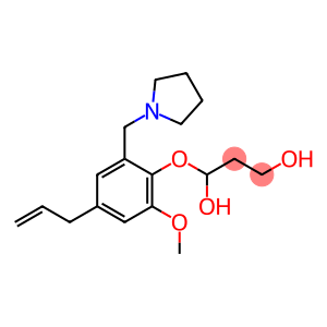 1,3-Propanediol, 3-(4-allyl-2-methoxy-6-(1-pyrrolidinylmethyl)phenoxy) -