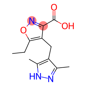 4-[(3,5-Dimethyl-1H-pyrazol-4-yl)methyl]-5-ethylisoxazole-3-carboxylic acid