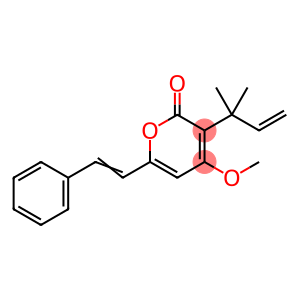 3-(1,1-Dimethyl-2-propenyl)-4-methoxy-6-(2-phenylethenyl)-2H-pyran-2-one