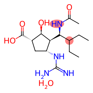 (1S,2S,3S,4R)-3-[(1S)-1-Acetamido-2-ethylbutyl]-4-[(diaminomethylene)amino]-2-hydroxycyclopentanecarboxylic acid trihydrate