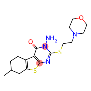 3-amino-7-methyl-2-{[2-(4-morpholinyl)ethyl]sulfanyl}-5,6,7,8-tetrahydro[1]benzothieno[2,3-d]pyrimidin-4(3H)-one