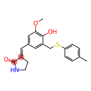 (3E)-3-[[4-hydroxy-3-methoxy-5-[(4-methylphenyl)sulfanylmethyl]phenyl] methylidene]pyrrolidin-2-one