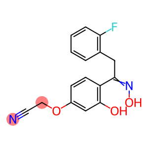 {4-[(1Z)-2-(2-fluorophenyl)-N-hydroxyethanimidoyl]-3-hydroxyphenoxy}acetonitrile