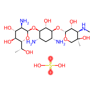 2-[4,6-diamino-3-[3-amino-4,5-dihydroxy-6-(1-hydroxyethyl)oxan-2-yl]oxy-2-hydroxycyclohexyl]oxy-5-methyl-4-(methylamino)oxane-3,5-diol,sulfuric acid