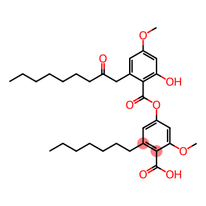 Benzoic acid, 2-heptyl-4-[[2-hydroxy-4-methoxy-6-(2-oxononyl)benzoyl]oxy]-6-methoxy-