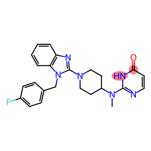 2-[{1-[1-(4-fluorobenzyl)-1H-benzimidazol-2-yl]piperidin-4-yl}(methyl)amino]pyrimidin-4(3H)-one
