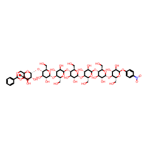 4-Nitrophenyl O-4,6-O-(phenylmethylene)-alpha-D-glucopyranosyl-(1-4)-O-alpha-D-glucopyranosyl-(1-4)-O-alpha-D-glucopyranosyl-(1-4)-O-alpha-D-glucopyranosyl-(1-4)-O-alpha-D-glucopyranosyl-(1-4)-O-alpha-D-glucopyranosyl-(1-4)-alpha-D-glucopyranoside