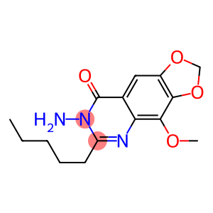 1,3-Dioxolo[4,5-g]quinazolin-8(7H)-one,  7-amino-4-methoxy-6-pentyl-