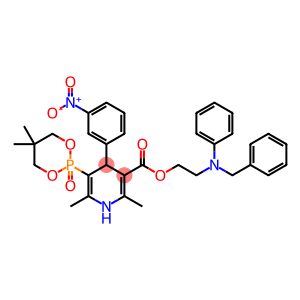5,5-Dimethyl-2-[[1,4-dihydro-2,6-dimethyl-4-(3-nitrophenyl)-5-[[2-[phenyl(phenylmethyl)amino]ethoxy]carbonyl]pyridin]-3-yl]-1,3,2-dioxaphosphorinane 2-oxide