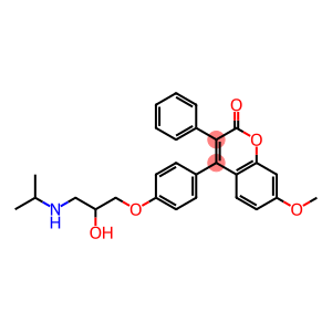 4-[4-[2-hydroxy-3-(propan-2-ylamino)propoxy]phenyl]-7-methoxy-3-phenyl -chromen-2-one