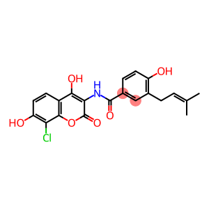 Benzamide, N-(8-chloro-4,7-dihydroxy-2-oxo-2H-1-benzopyran-3-yl)-4-hydroxy-3-(3-methyl-2-buten-1-yl)-