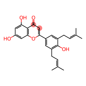 4H-1-Benzopyran-4-one, 5,7-dihydroxy-2-[4-hydroxy-3,5-bis(3-methyl-2-buten-1-yl)phenyl]-