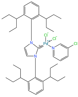 二氯[1,3-双(2,6-二-3-戊基苯基)咪唑-2-亚基](3-氯吡啶基)合钯(II)