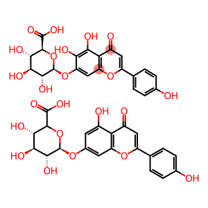 4H-1-benzopyran-4-one, 7-(beta-D-glucopyranuronosyloxy)-5,6-dihydroxy-2-(4-hydroxyphenyl)-