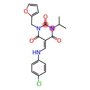 5-[(4-chloroanilino)methylene]-1-(2-furylmethyl)-3-isopropyl-2,4,6(1H,3H,5H)-pyrimidinetrione