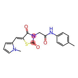 N-(4-methylphenyl)-2-{5-[(1-methyl-1H-pyrrol-2-yl)methylene]-2,4-dioxo-1,3-thiazolidin-3-yl}acetamide