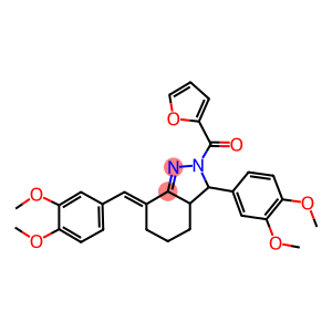 7-(3,4-dimethoxybenzylidene)-3-(3,4-dimethoxyphenyl)-2-(2-furoyl)-3,3a,4,5,6,7-hexahydro-2H-indazole