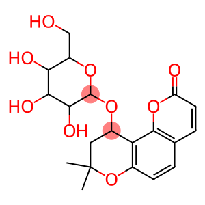 2H,8H-Benzo[1,2-b:3,4-b']dipyran-2-one, 10-(β-D-glucopyranosyloxy)-9,10-dihydro-8,8-dimethyl- (9CI)