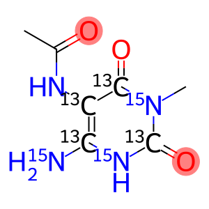 5-Acetylamino-6-amino-3-methyluracil-[13C4,15N3] (AAMU)
