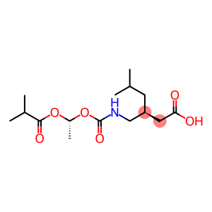 Hexanoic acid, 5-methyl-3-[[[[(1R)-1-(2-methyl-1-oxopropoxy)ethoxy]carbonyl]amino]methyl]-, (3S)-