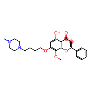 5-Hydroxy-8-methoxy-7-[4-(4-methyl-1-piperazinyl)butoxy]-2-phenyl-4H-1-benzopyran-4-one