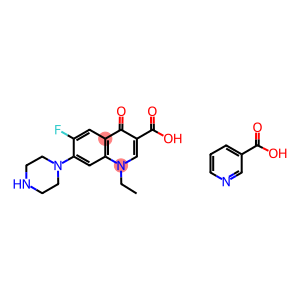3-Quinolinecarboxylic acid, 1,4-dihydro-1-ethyl-6-fluoro-4-oxo-7-(1-piperazinyl)-, mono-3-pyridinecarboxylate