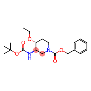 1-Piperidinecarboxylic acid, 3-[[(1,1-dimethylethoxy)carbonyl]amino]-4-ethoxy-, phenylmethyl ester, (3R,4R)-rel-