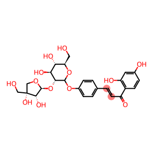 (E)-3-[4-[(2S,3R,4S,5S,6R)-3-[(2S,3R,4R)-3,4-dihydroxy-4-(hydroxymethyl)oxolan-2-yl]oxy-4,5-dihydroxy-6-(hydroxymethyl)oxan-2-yl]oxyphenyl]-1-(2,4-dihydroxyphenyl)prop-2-en-1-one