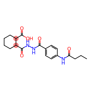 2-({2-[4-(butyrylamino)benzoyl]hydrazino}carbonyl)cyclohexanecarboxylic acid