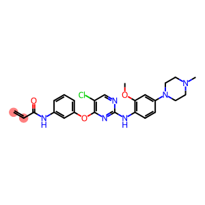 WZ 4002      N-[3-[[5-Chloro-2-[[2-methoxy-4-(4-methyl-1-piperazinyl)phenyl]amino]-4-pyrimidinyl]oxy]phenyl]-2-propenamide