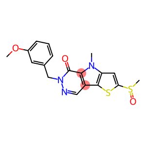 2-methylsulfinyl-4-methyl-6-[(3-methoxyphenyl)methyl]-4H-thieno[3,2-b]pyrrole[3,2-d]pyridazinone