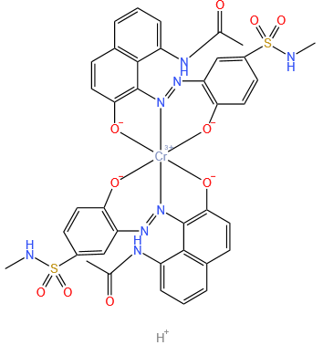 Hydrogen bis(N-(7-hydroxy-8-((2-hydroxy-5-((methylamino)sulphonyl)phenyl)azo)-1-naphthyl)acetamidato(2-))chromate(1-)