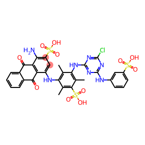 trisodium 1-amino-4-{[3-({4-chloro-6-[(3-sulfonatophenyl)amino]-1,3,5-triazin-2-yl}amino)-2,4,6-trimethyl-5-sulfonatophenyl]amino}-9,10-dioxo-9,10-dihydroanthracene-2-sulfonate