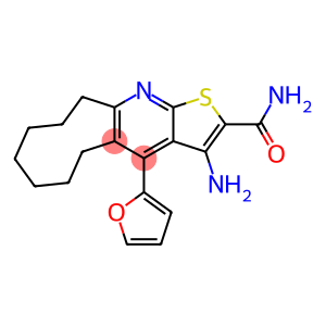 3-Amino-4-(2-furanyl)-6,7,8,9,10,11-hexahydro-5H-cyclonona[b]thieno[3,2-e]pyridine-2-carboxamide