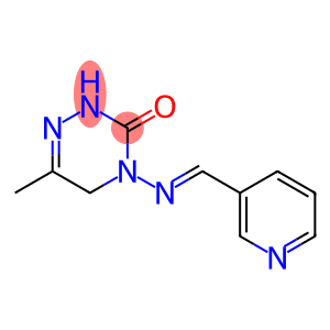 (E)-4,5-Fihydro-6-methyl-4-((3-pyridinylmethylene)amino)-1,2,4-triazin-3(2H)-one