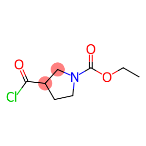 1-Pyrrolidinecarboxylic acid, 3-(chlorocarbonyl)-, ethyl ester (9CI)