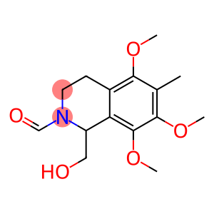 1-(hydroxymethyl)-5,7,8-trimethoxy-6-methyl-3,4-dihydro-1H-isoquinolin e-2-carbaldehyde