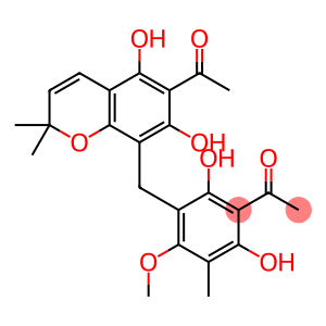 6-Acetyl-8-(3-acetyl-2,4-dihydroxy-5-methyl-6-methoxybenzyl)-3,4-dihydro-2,2-dimethyl-2H-1-benzopyran-5,7-diol