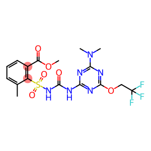 methyl 2-((4-dimethylamino-6-(2,2,2-trifluoroethoxy)-1,3,5-triazin-2-yl)carbamkoylaulfamoyl)-m-methylbenzaote