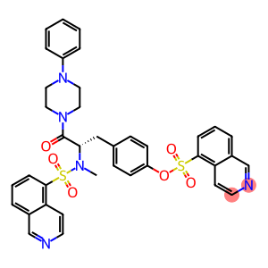 4-((2S)-2-((5-isoquinolinylsulfonyl)methylamino)-3-oxo-3-(4-phenyl-1-piperazinyl)propyl)phenylisoquinolinesulfonicacid