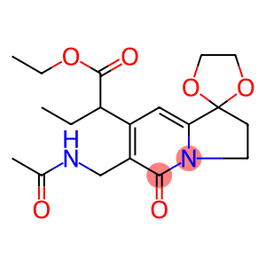 Spiro[1,3-dioxolane-2,1'(5'H)-indolizine]-7'-acetic acid, 6'-[(acetylamino)methyl]-α-ethyl-2',3'-dihydro-5'-oxo-, ethyl ester